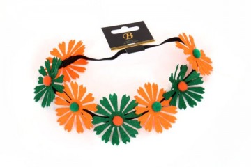 Haarbandje oranje groen