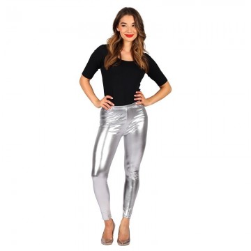 Metallic legging zilver